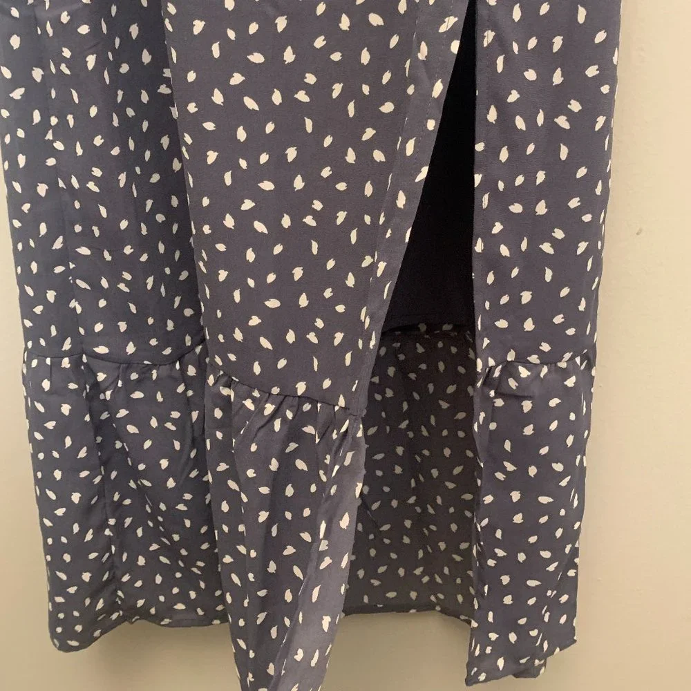 Abercrombie & Fitch Navy Polka Dot Midi Dress - Picture 4 of 5